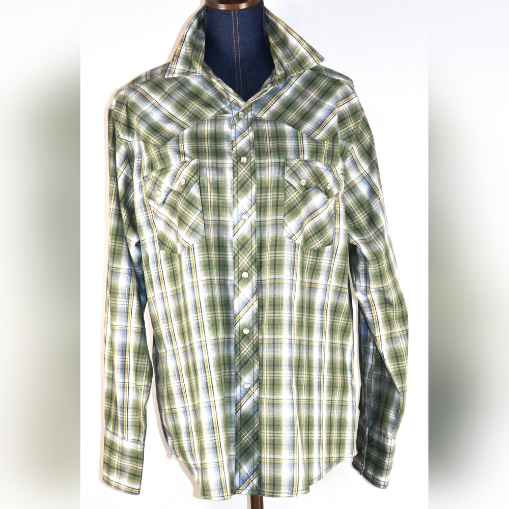 Vintage Wrangler Western WM885GN Pearl Snap Women's L Shirt, Rodeo, Equestrian,